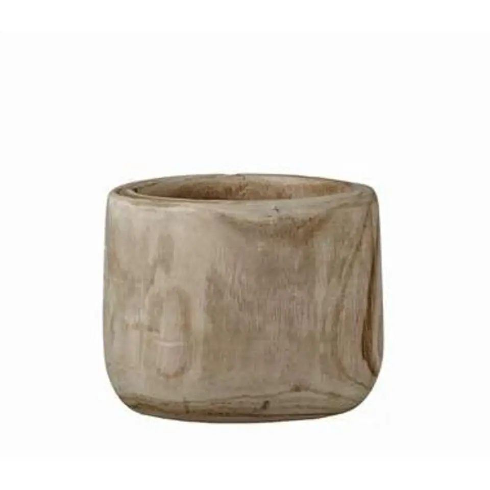 Mica Decorations Bloempot - hout - voor binnen en buiten - 19 cm