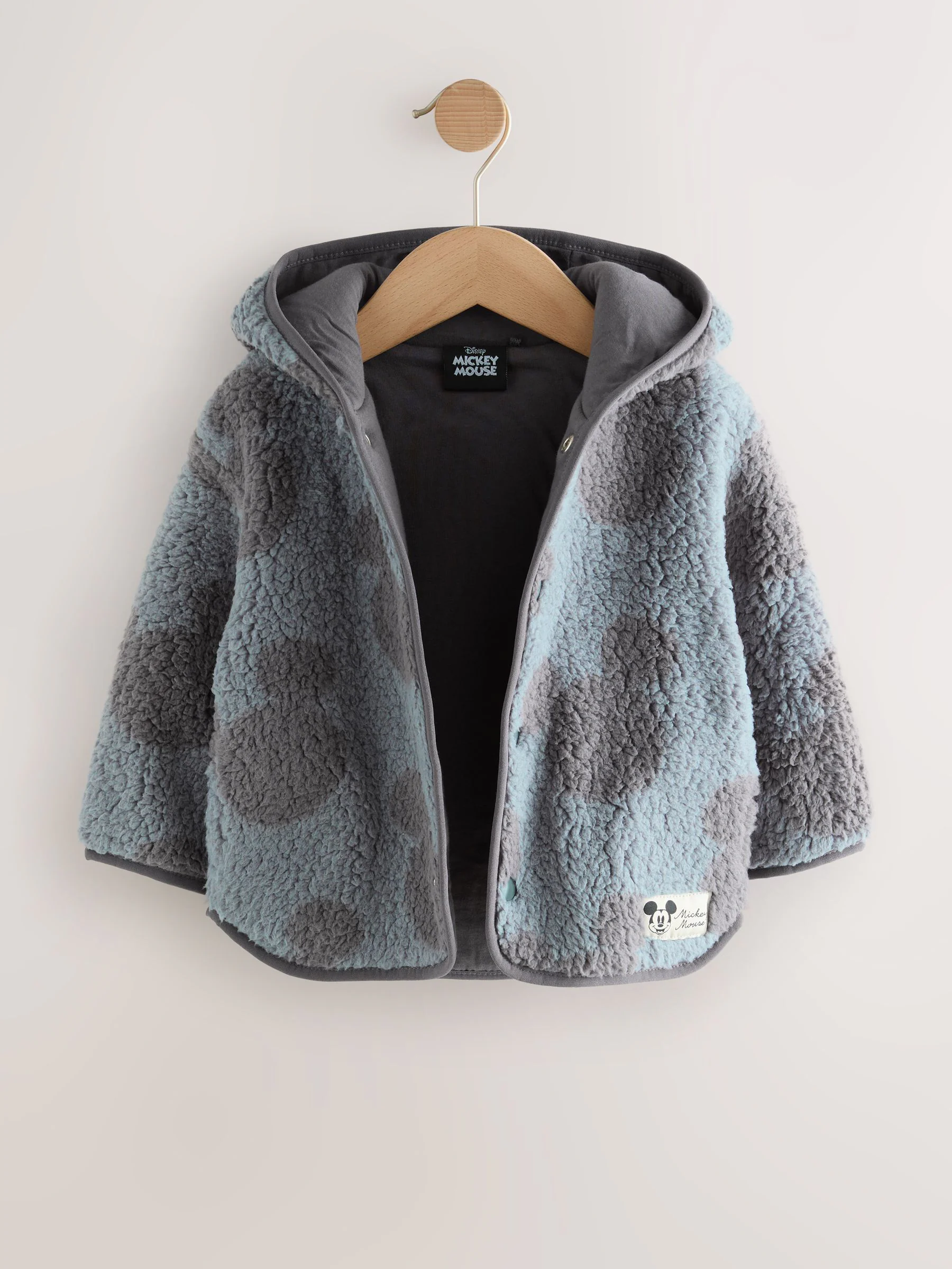 Grijs - Mickey Mouse fleece Jack met ritssluiting en Met capuchon (3mnd -8jr)