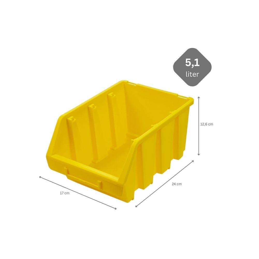 PROREGAL SuperSaver Set 10x Opbergdoos 3 HxBxD 12,6 x 17 x 24 cm Polypropyleen Geel