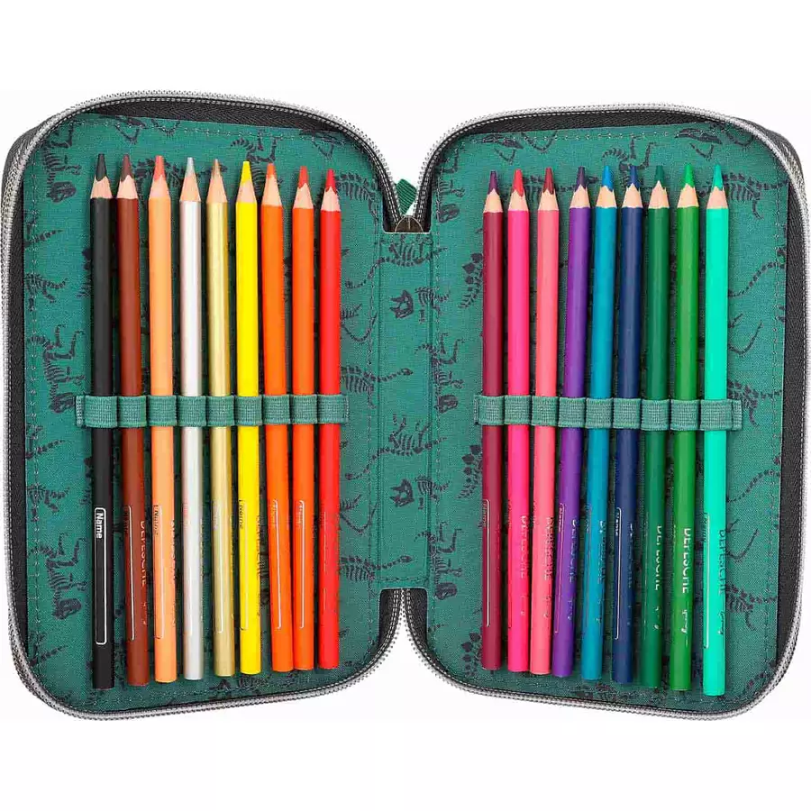 Depesche Federtasche LED grau Dino World 20 x 13 x 7 cm bunt