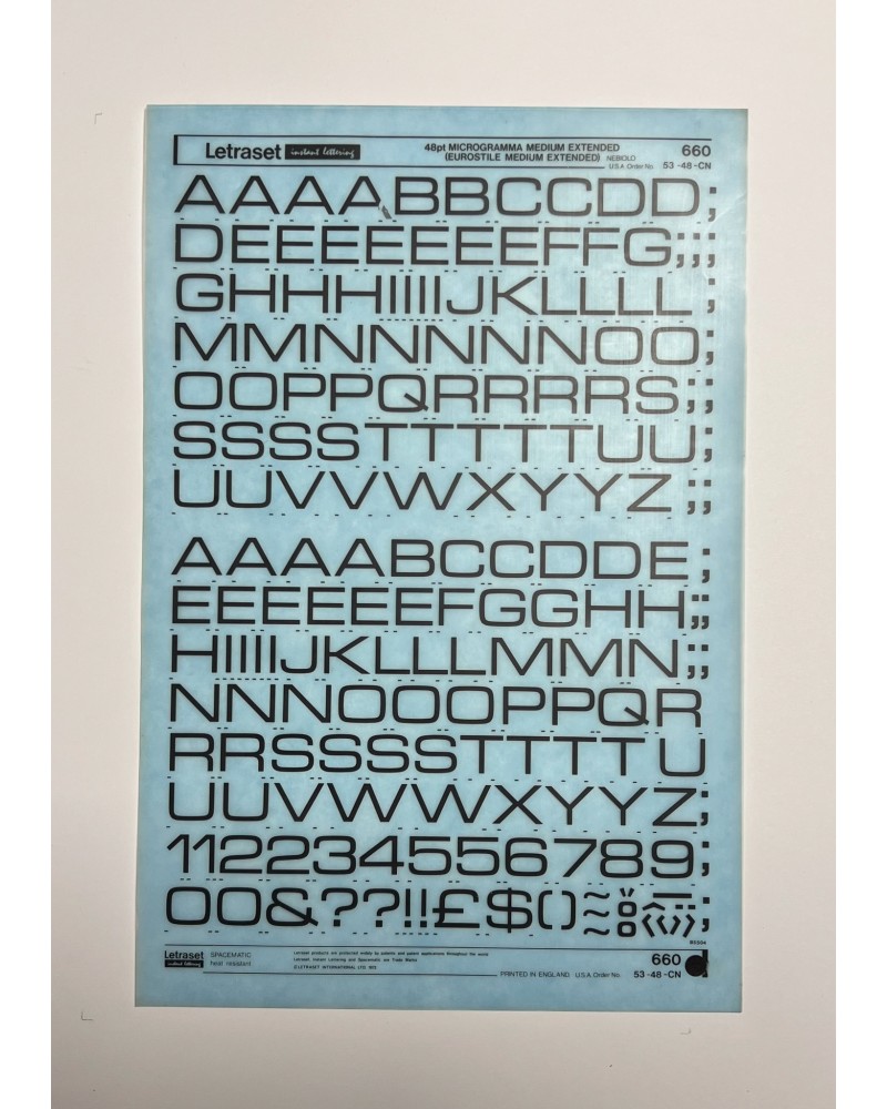 letraset-660- MICROGRAMMA MEDIUM EXTENDED - 48pt