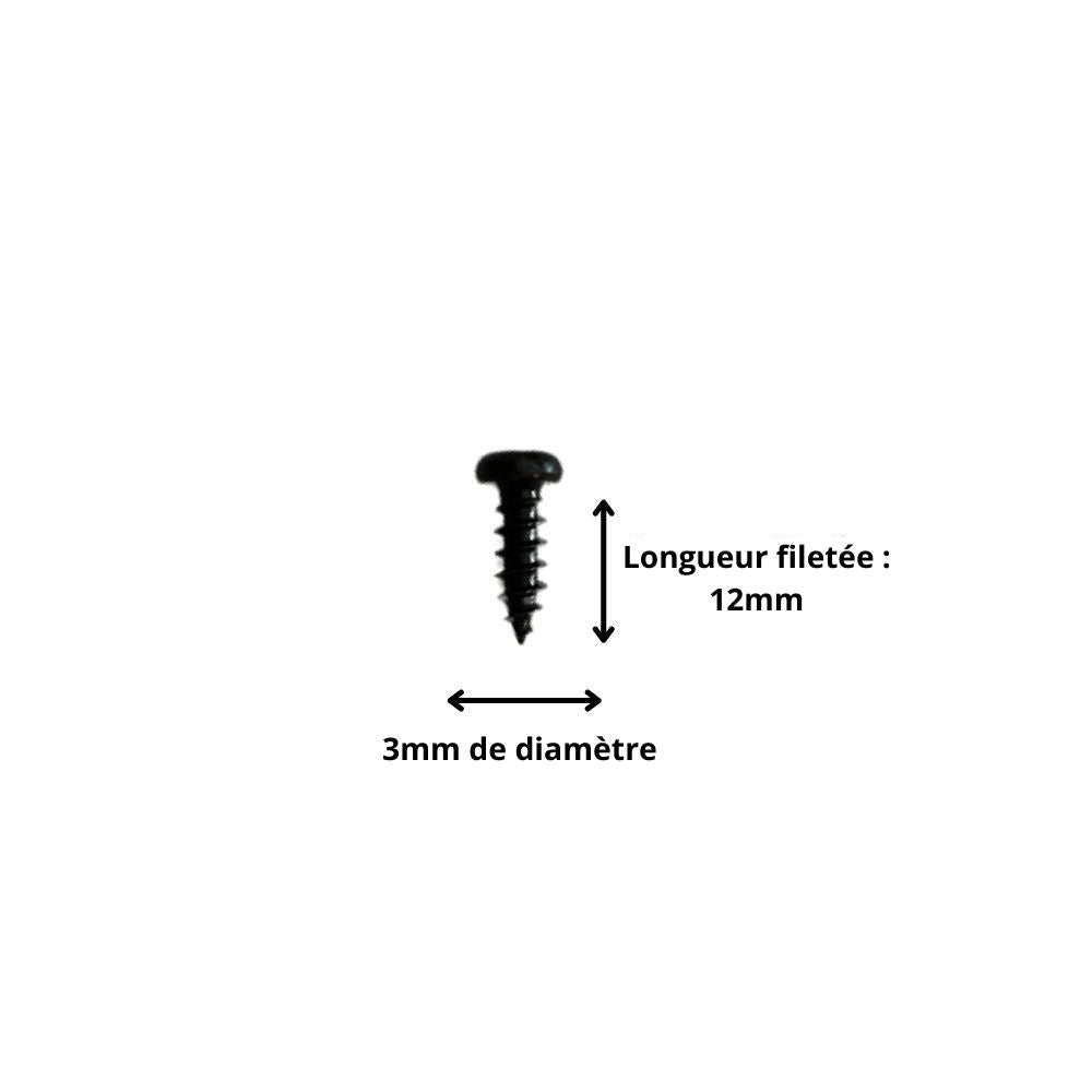 Vis M3x12 à Tête Ronde et Empreinte Cruciforme (Pack de 10)