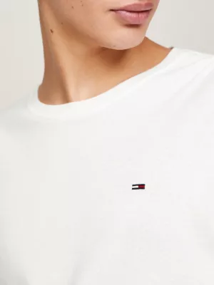 Camiseta de manga comprida canelada em algodão orgânico