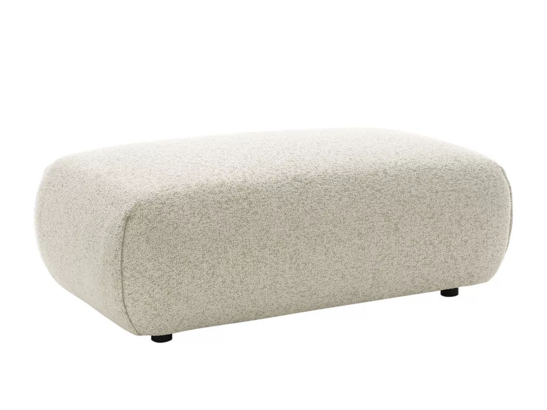 Pouf en tissu texturé beige MONELIA