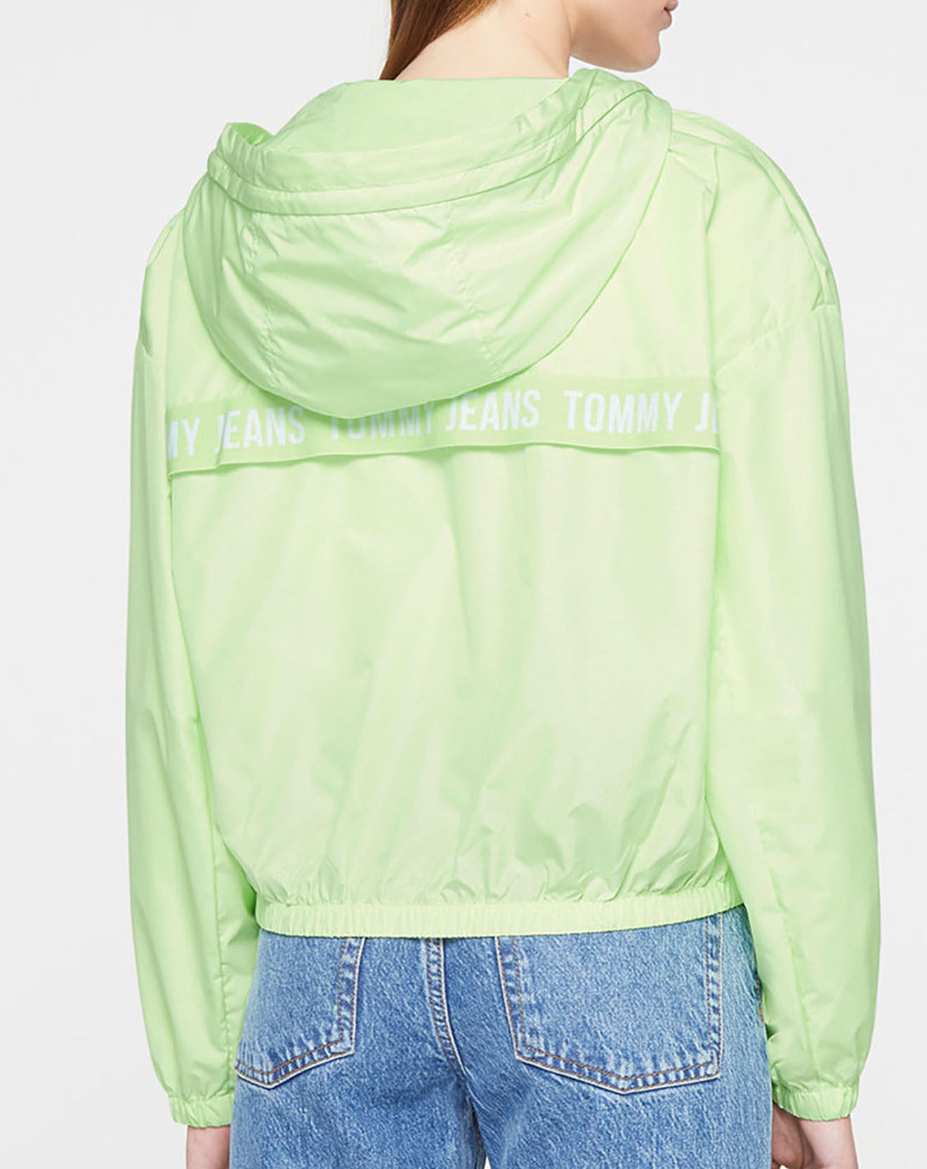 Tommy Jeans Coupe-vent yoke tape rib windbreaker vert anis
