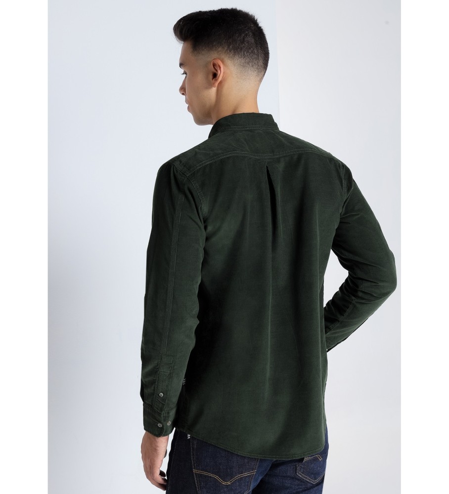 Camisa Victorio & Lucchino, V&L Microveludo com Bolsos Verde