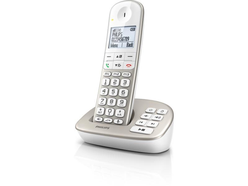 Philips Schnurlostelefon XL4951S Weiss Schnurlostelefon mit Anrufbeantworter