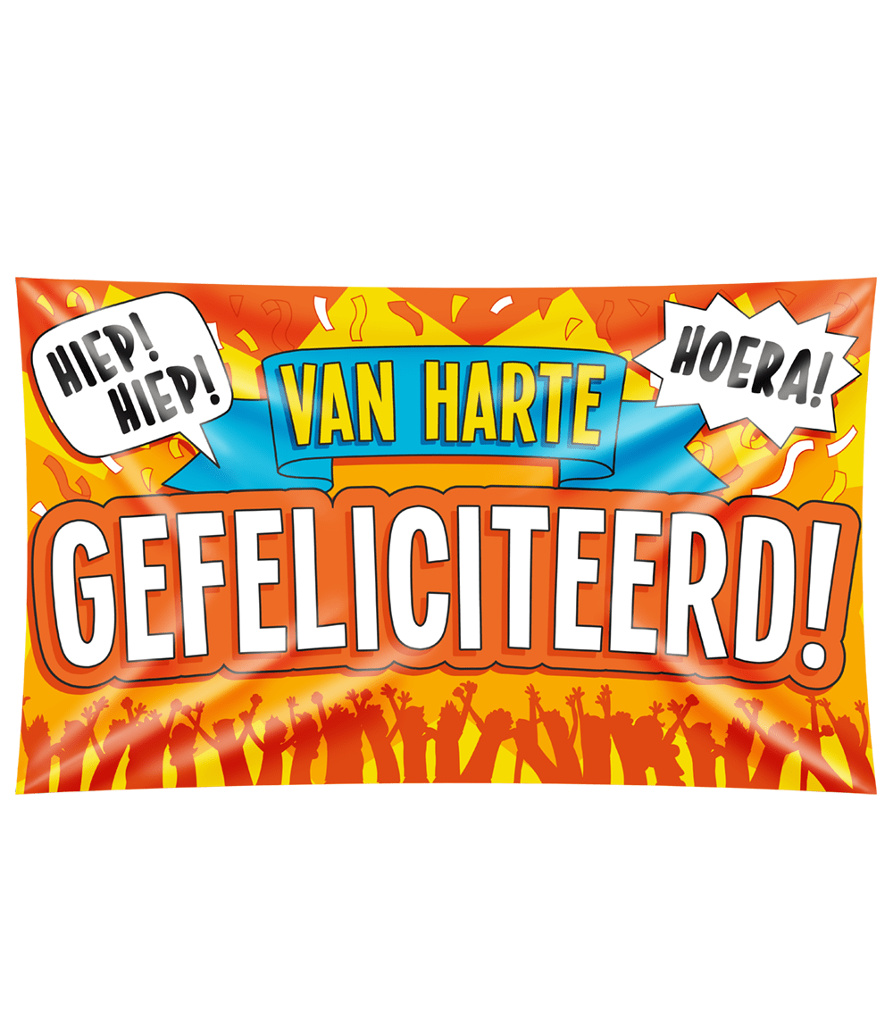 Verjaardag Gevelvlag Van Harte Gefeliciteerd 1,5m
