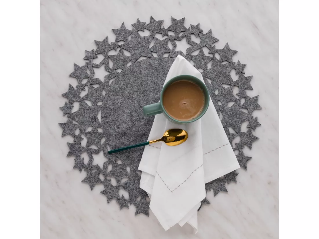 Set de Table Décoratif Stille en Feutre Gris Moyen 38 cm