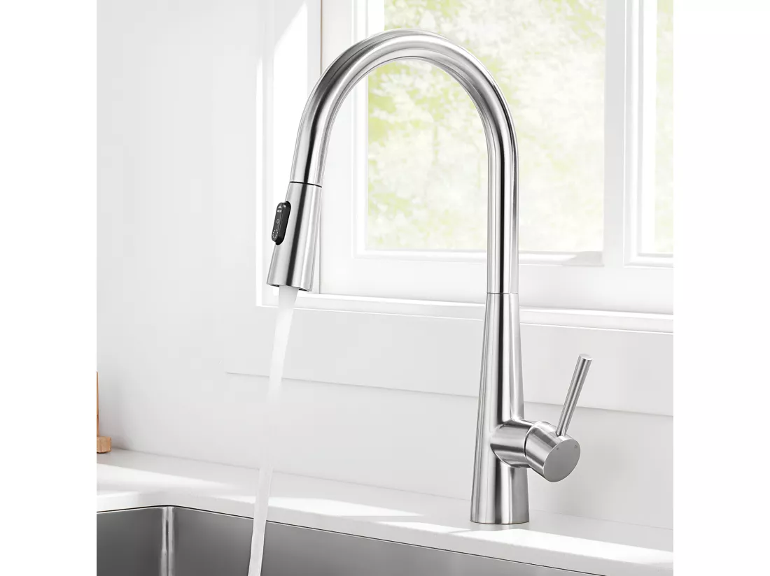 Mitigeur de Cuisine Brossé avec 3 Modes Jets Eau, Cecipa max Robinet Evier Haute Qualité 360 Rotatif, Mitigeur avec Douchette Extractible,EU Modèle