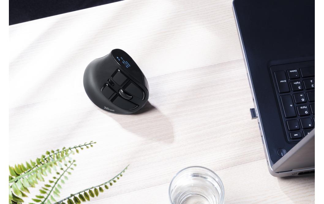 Ergonomische Maus Voxx RechargeableWiederaufladbare, ergonomische Funkmaus mit Digitalanzeige