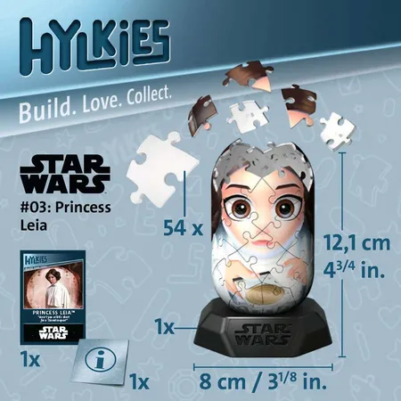 Ravensburger 3D Puzzle - Hylkies Star Wars #03 Princess Leia, 54 Teile
