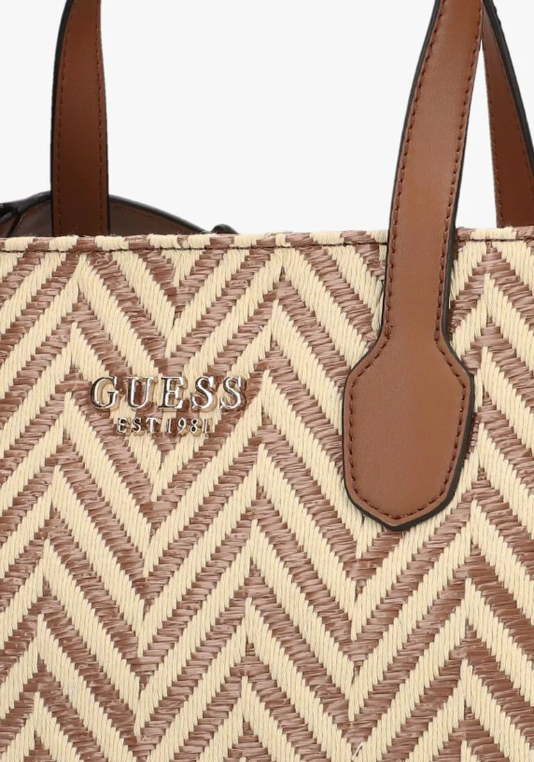 GUESS cognac guess handtas silvana 2 compartment tote