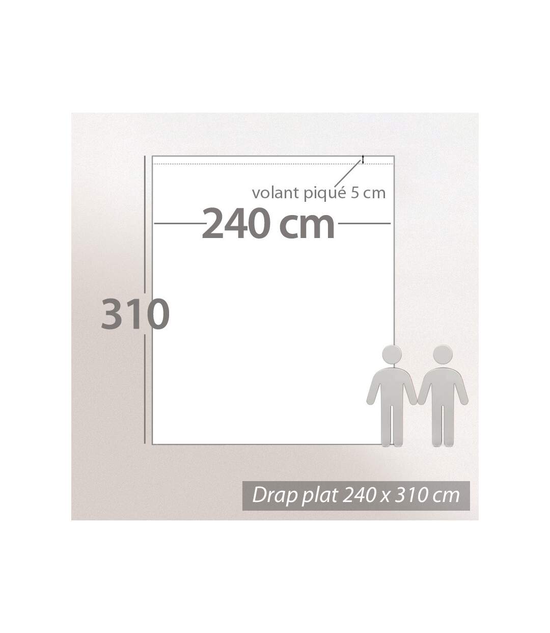 Drap plat 240x310 cm Percale coton ESCALE vert Emeraude
