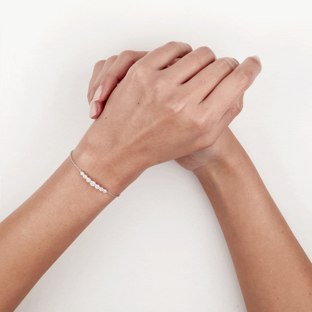 Bracelet Lerzan Argent Blanc Oxyde De Zirconium