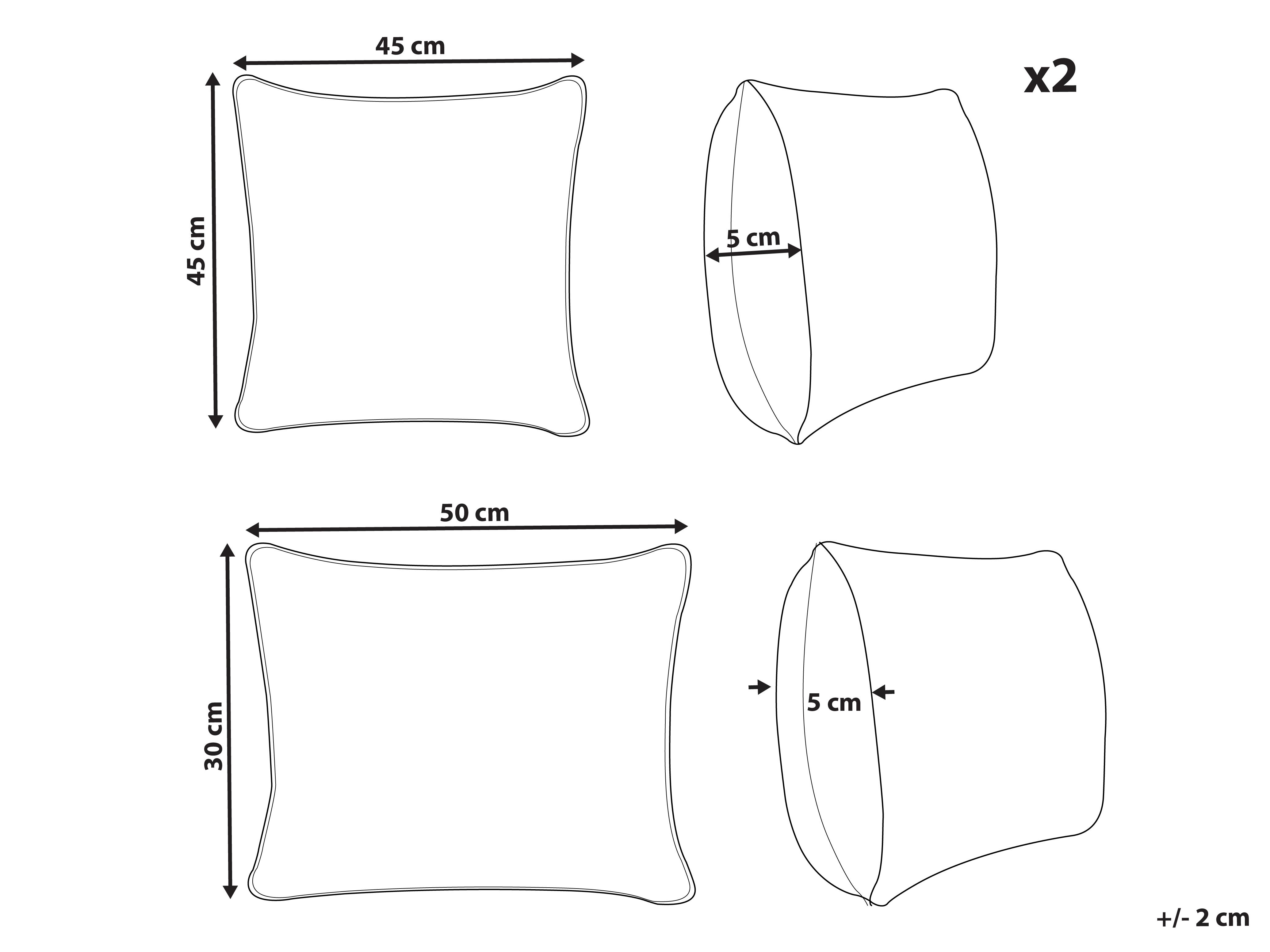 Set van 3 sierkussens CANARIUM Katoen 30 x 50 cm 45 x 45 cm Groen effen