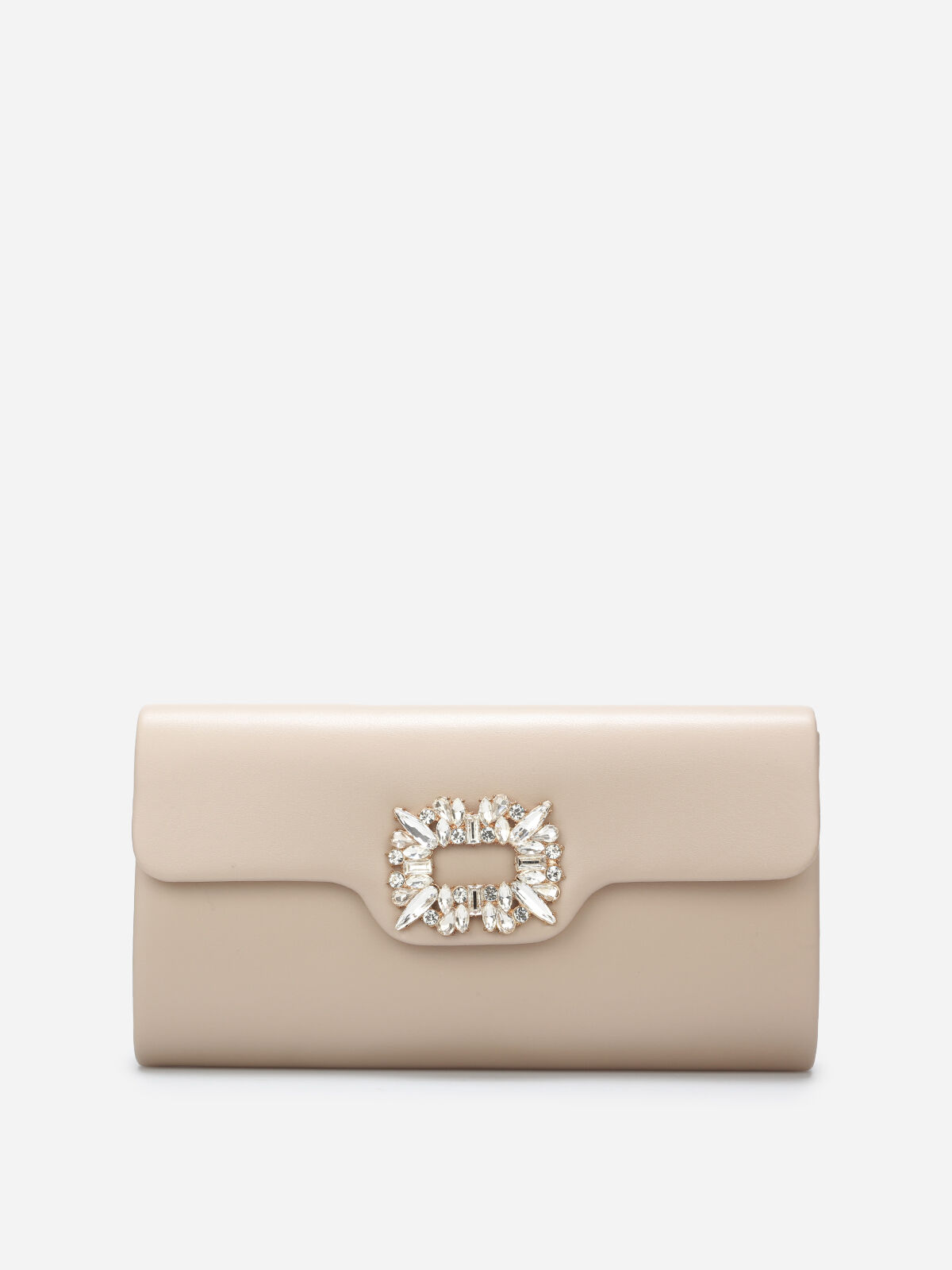 Pochette enveloppe à bijoux strass- Beige