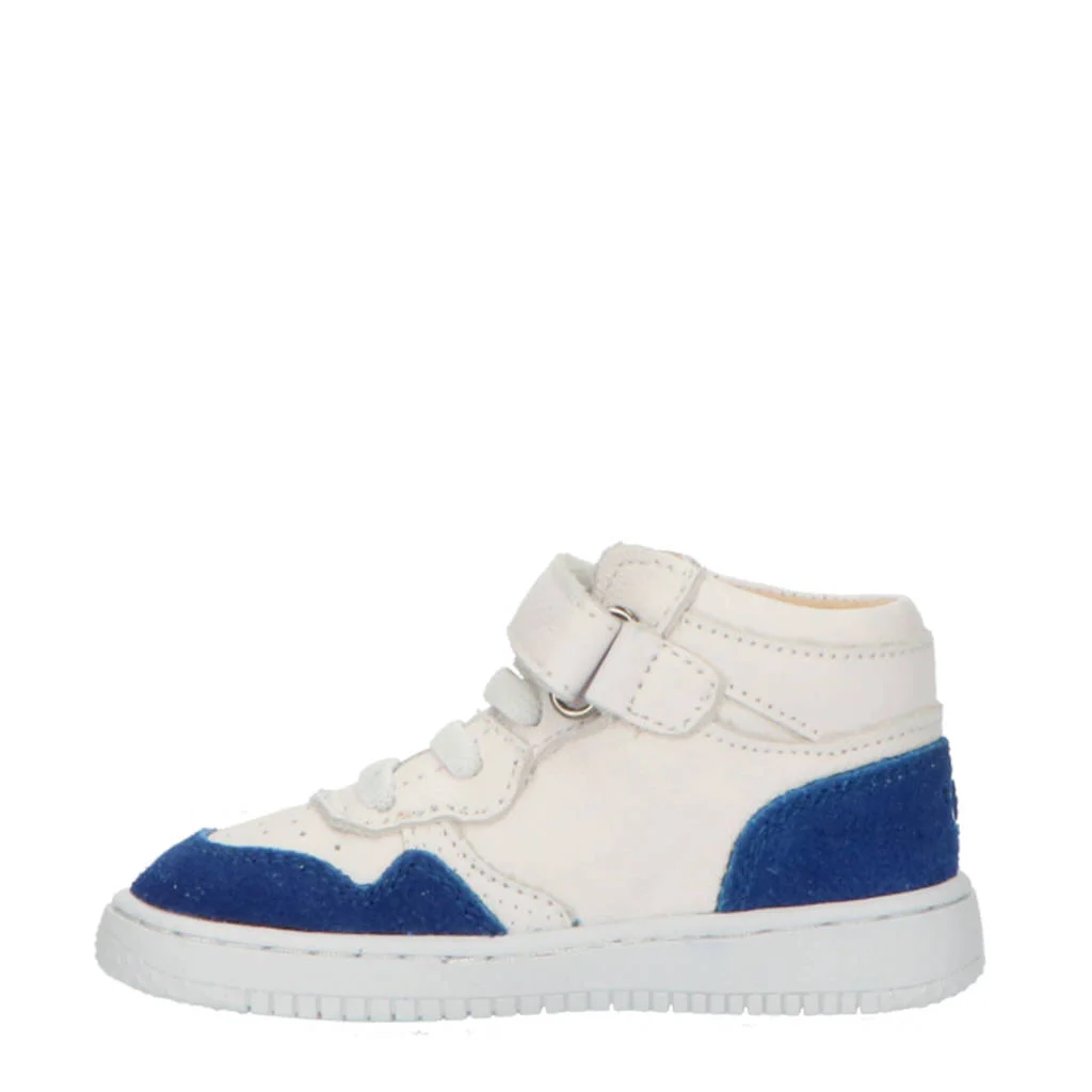 Shoesme leren sneakers wit/blauw