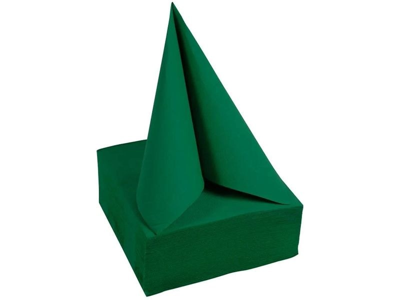 PRO nappe Papierservietten Grün 20 cm x 20 cm, 50 Stück Packung mit 50 Cocktail-Servietten