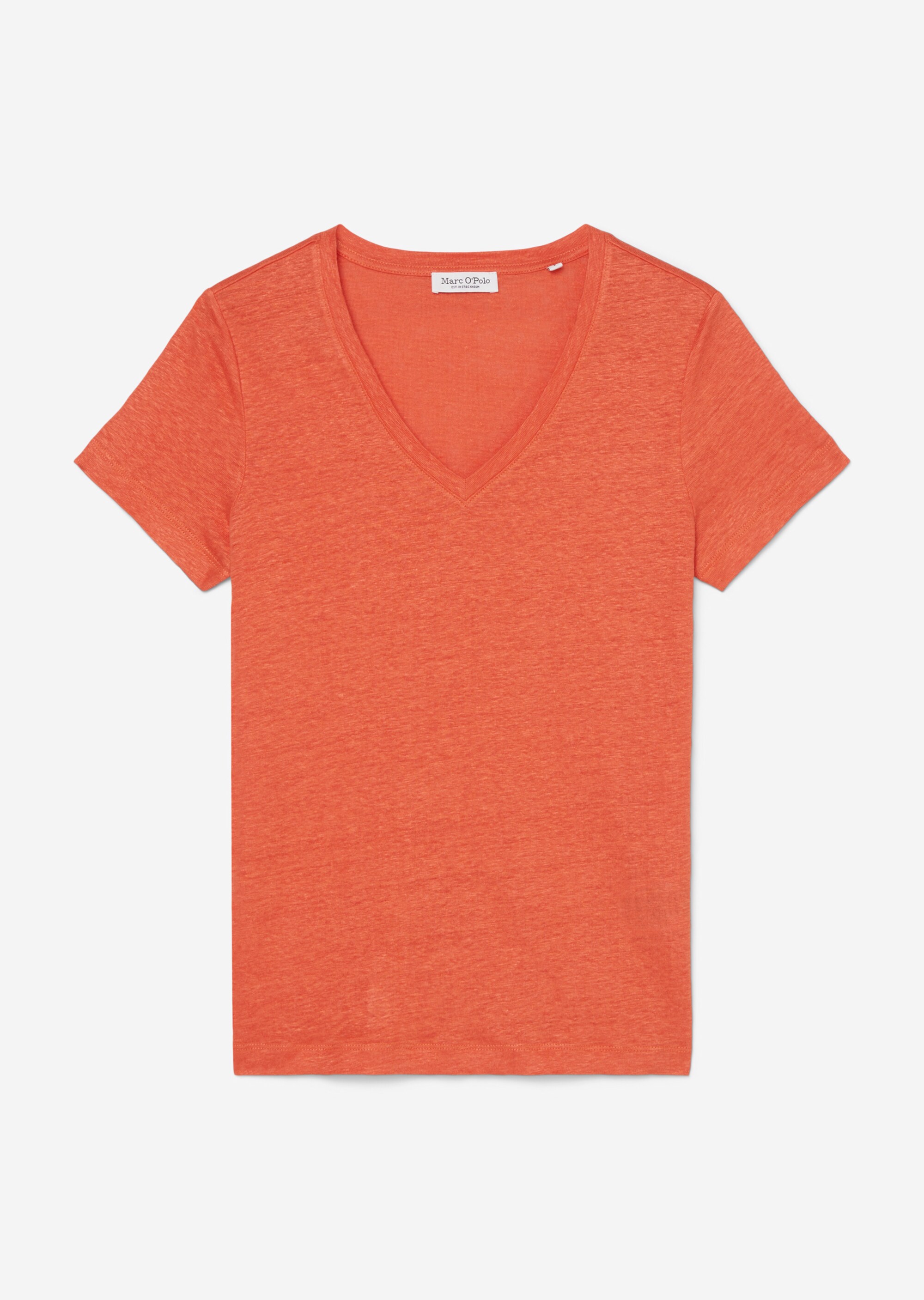 Leinen-V-Neck-T-Shirt regularaus hochwertiger Jersey-Qualität