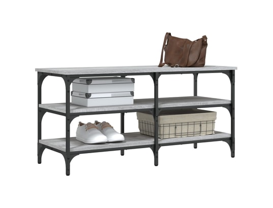 VIDAXL - Banc à chaussures sonoma gris 100x38,5x49 cm bois d'ingénier...