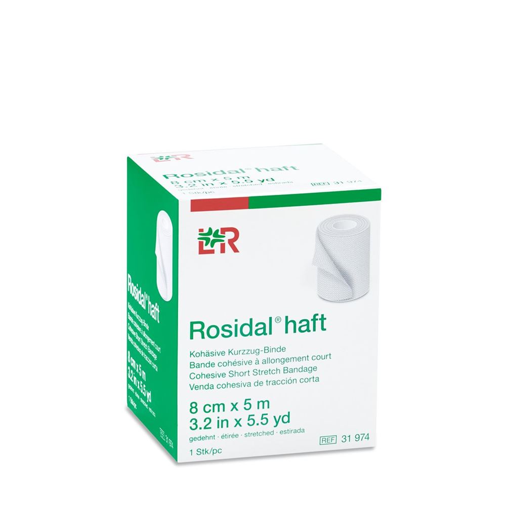 ROSIDAL haft kohäsive Kurzzugbinde<br>1 Stück, 8cmx5m, à allongement court