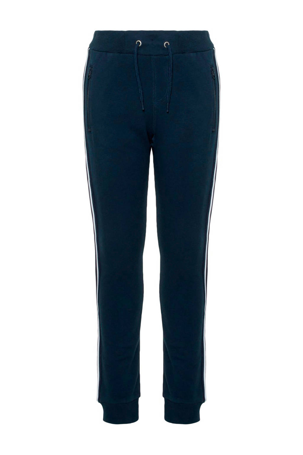 NAME IT joggingbroek met zijstreep donkerblauw