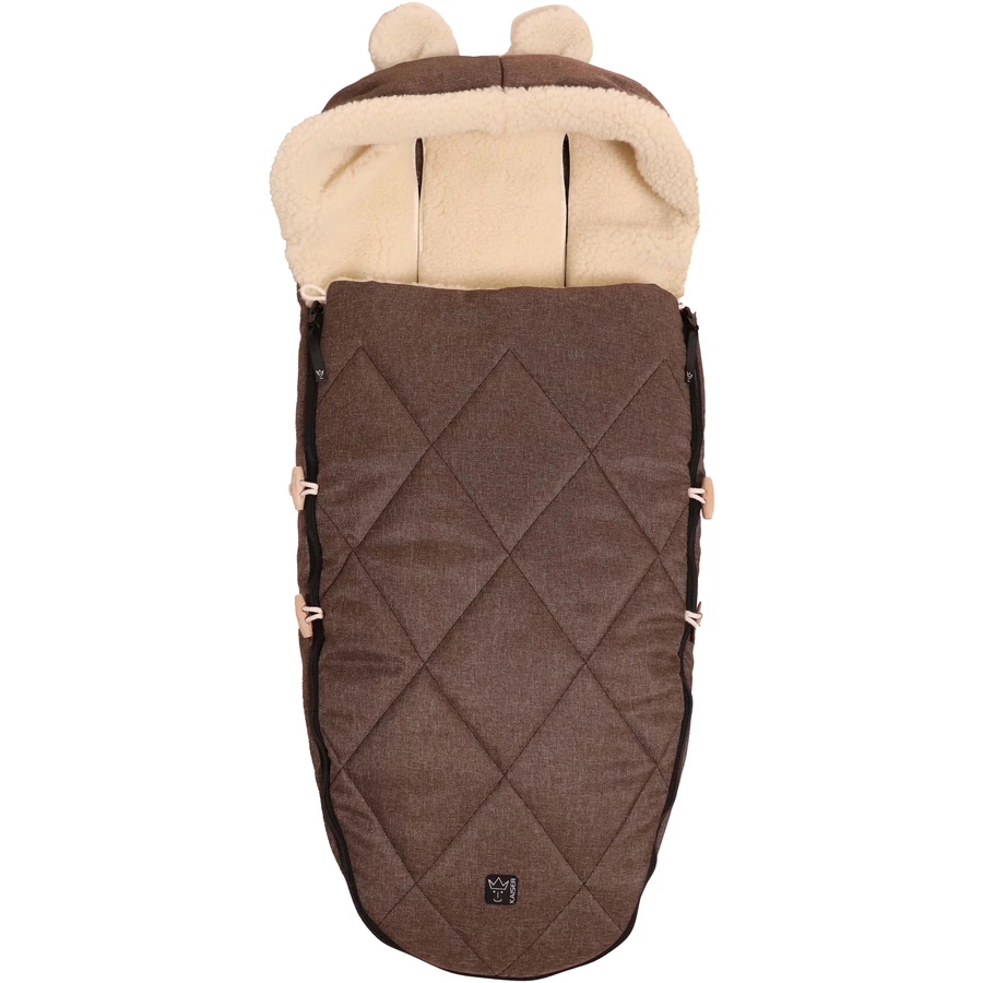 Kaiser Winterfußsack XL EARS WOOL brown melange