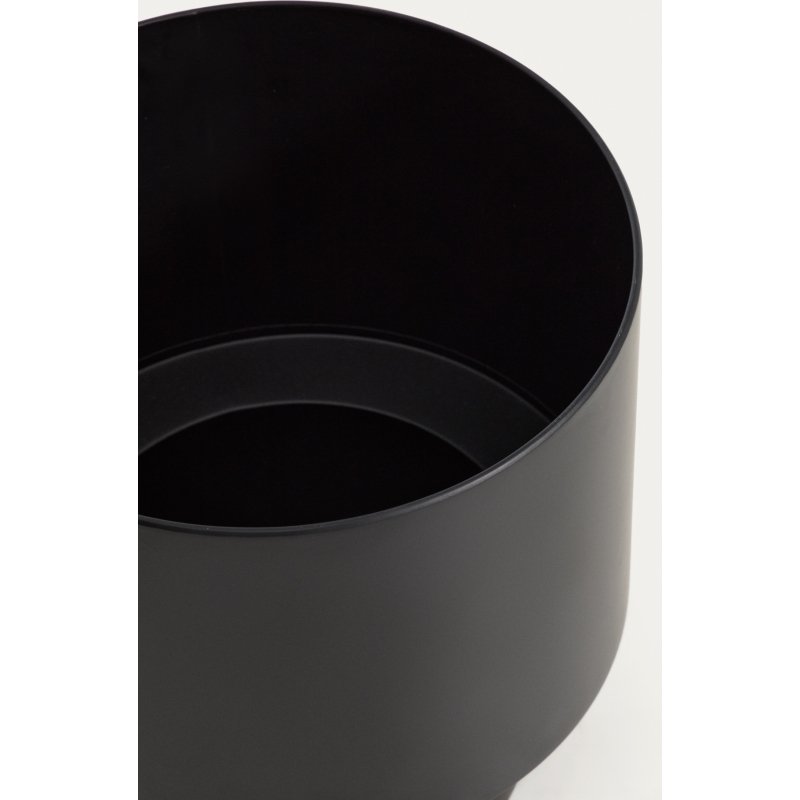 Cache-pot rond Mash métal noir Ø 28 cm