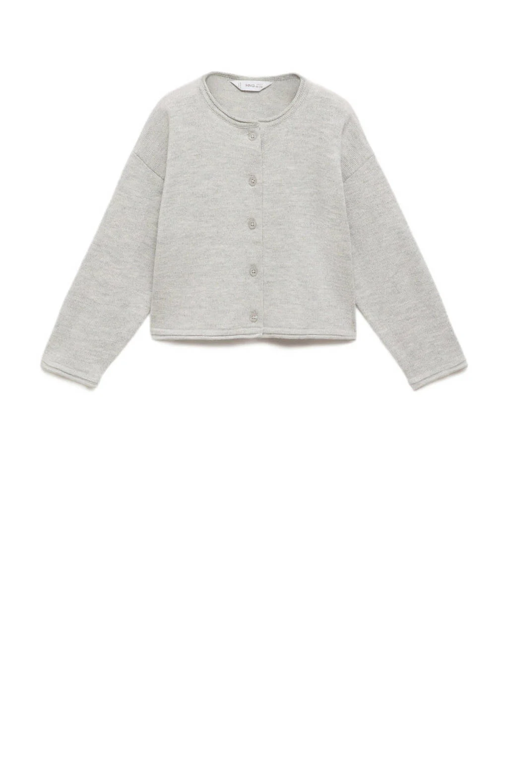 Mango Kids vest grijs melange fijn gebreid