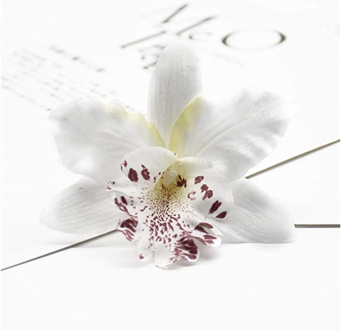 (2er Set) Haarspange Blumen Haarklammer Haarschmuck Accessoire - Weiss