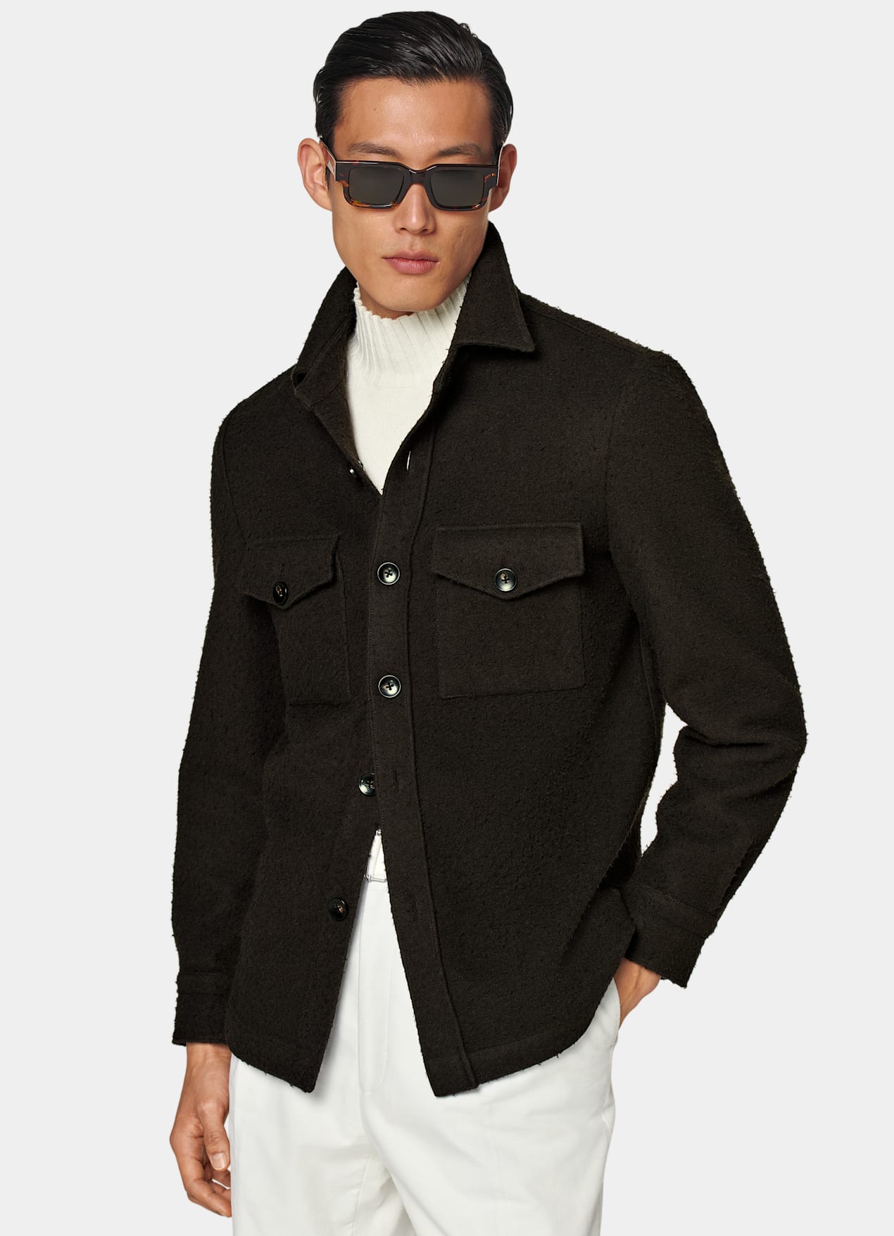 Veste chemise William marron foncé