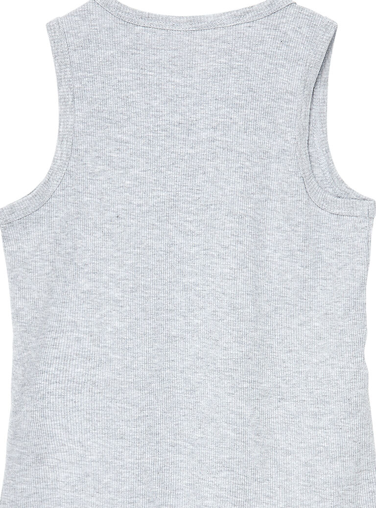 Débardeur garçon en côtes gris chiné