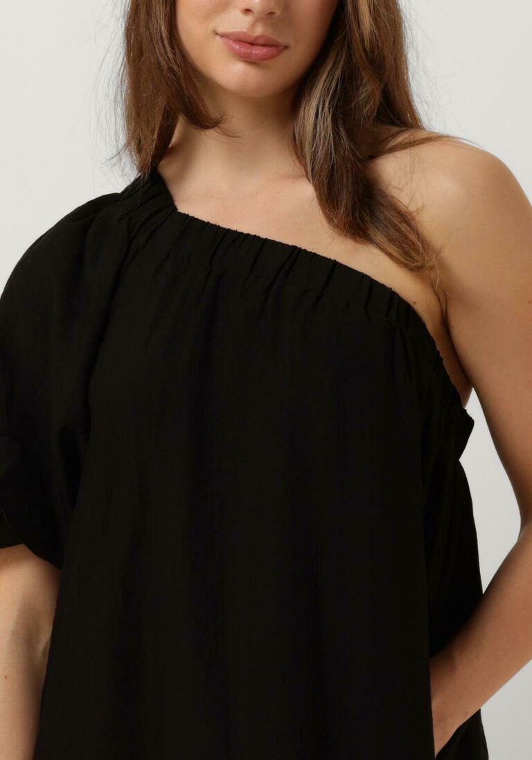 zwarte co'couture maxi jurk hera asym puff dress
