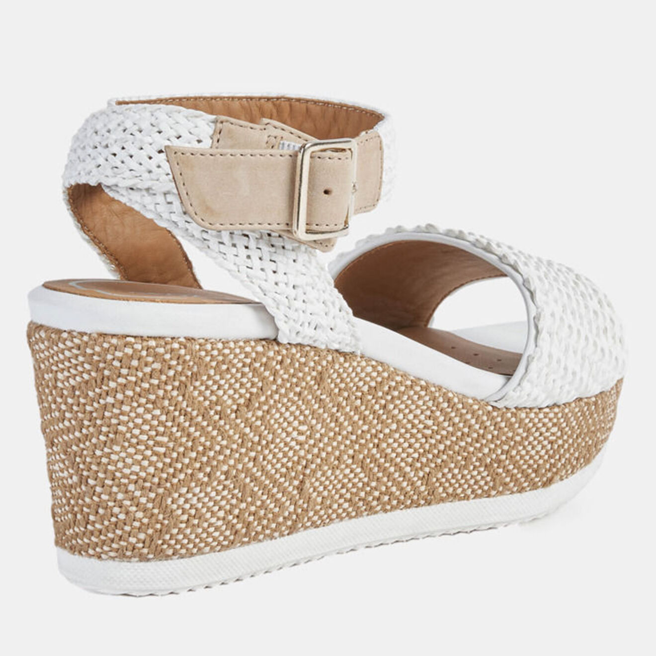 Geox Sandales Lipari blanc/beige - Talon 7 cm