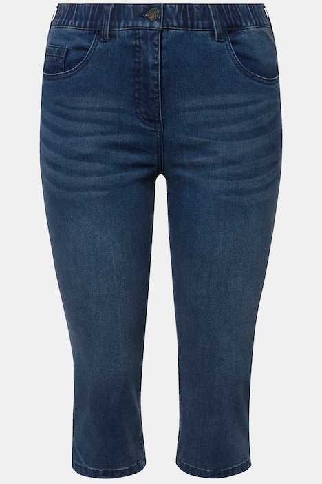 Capri Jeans Sarah, schmale 5-Pocket-Form, Saumschlitz