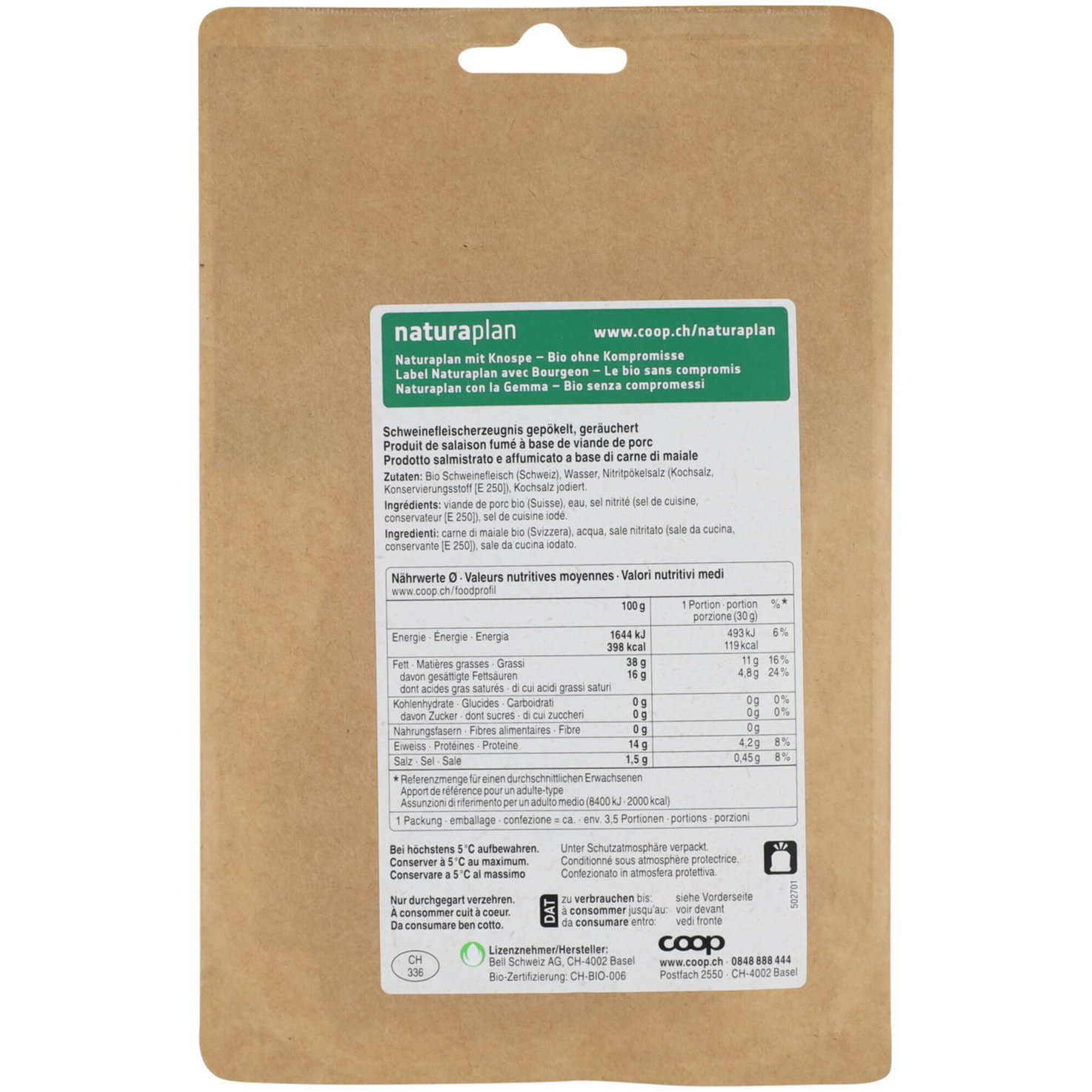 Naturaplan Bio Bratspeck ca. 110g