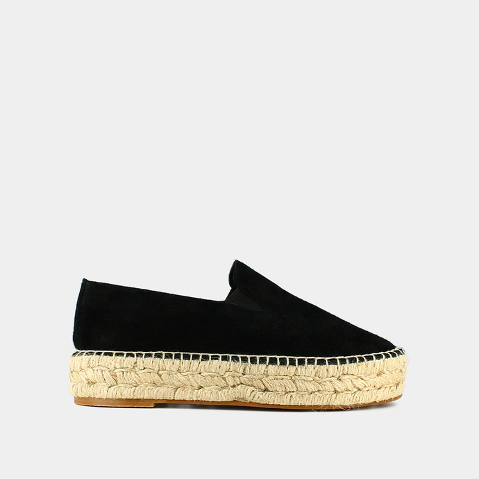 Espadrilles compensées  en croute noir