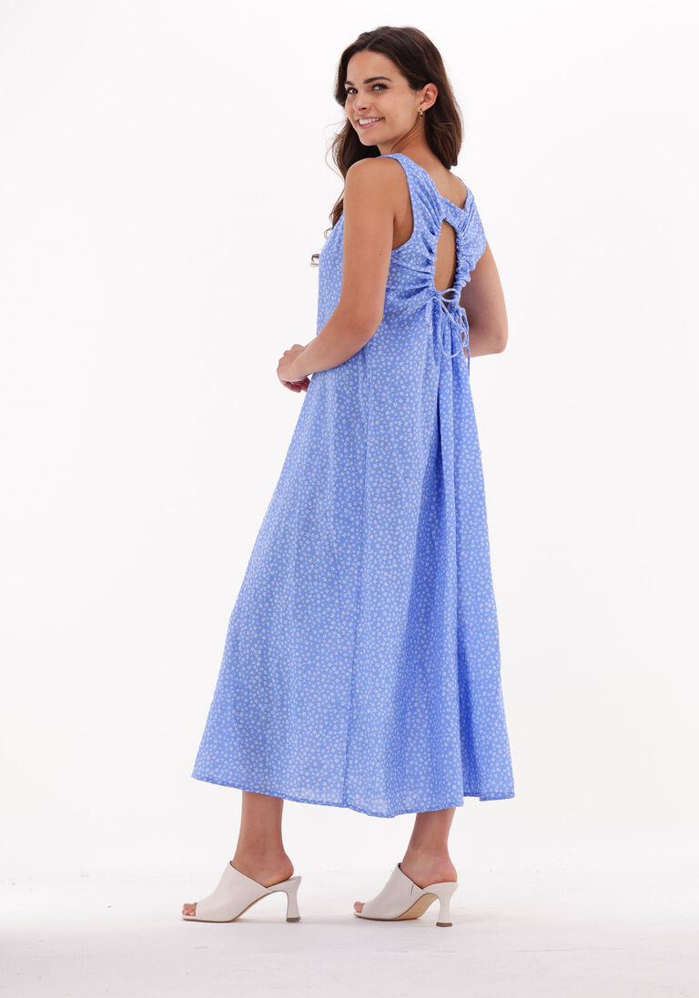 NA-KD blauwe na-kd midi jurk organic open back midi dress