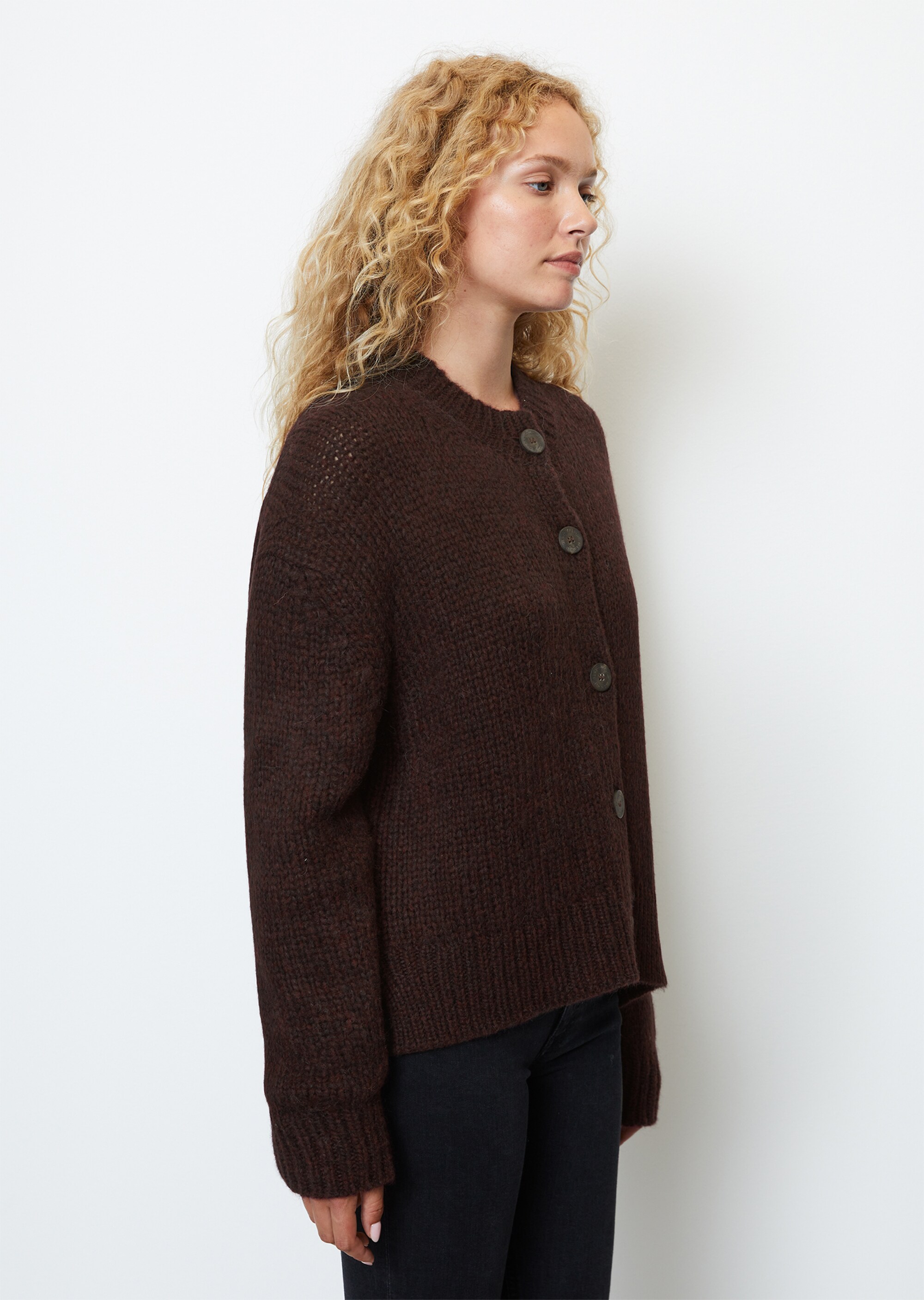 Softer Rundhals-Cardigan cropped aus kuscheligem Garn-Mix