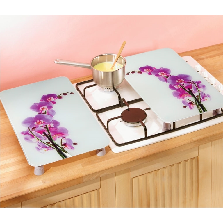 Protection mur cuisine fleur d'orchidée