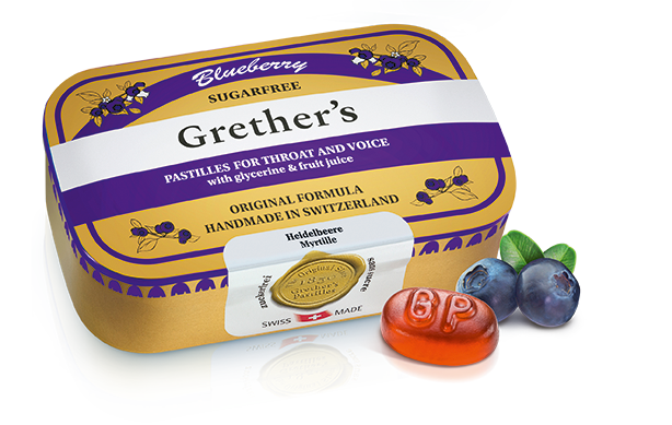 GRETHERS Blueberry Pastillen Pastillen ohne Zucker 110 g