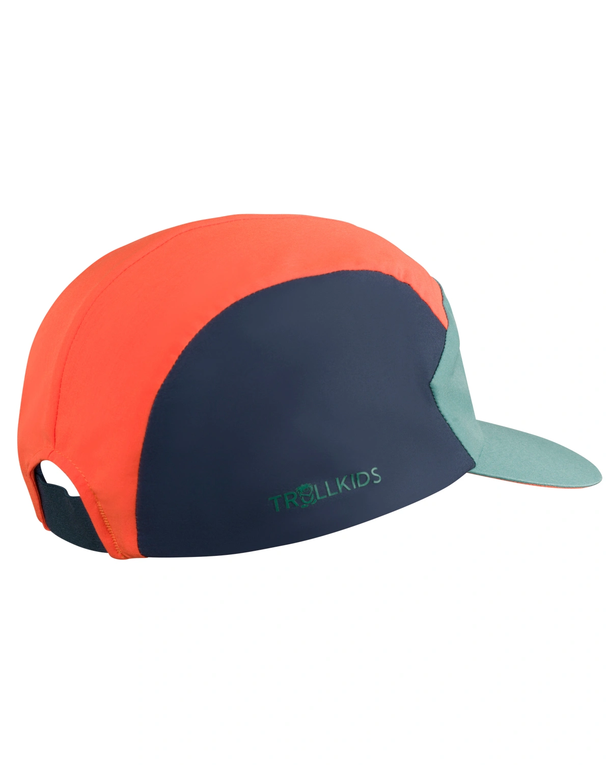 Basecap COLORBLOCK in dusky turquoise/glow orange/dark navy
