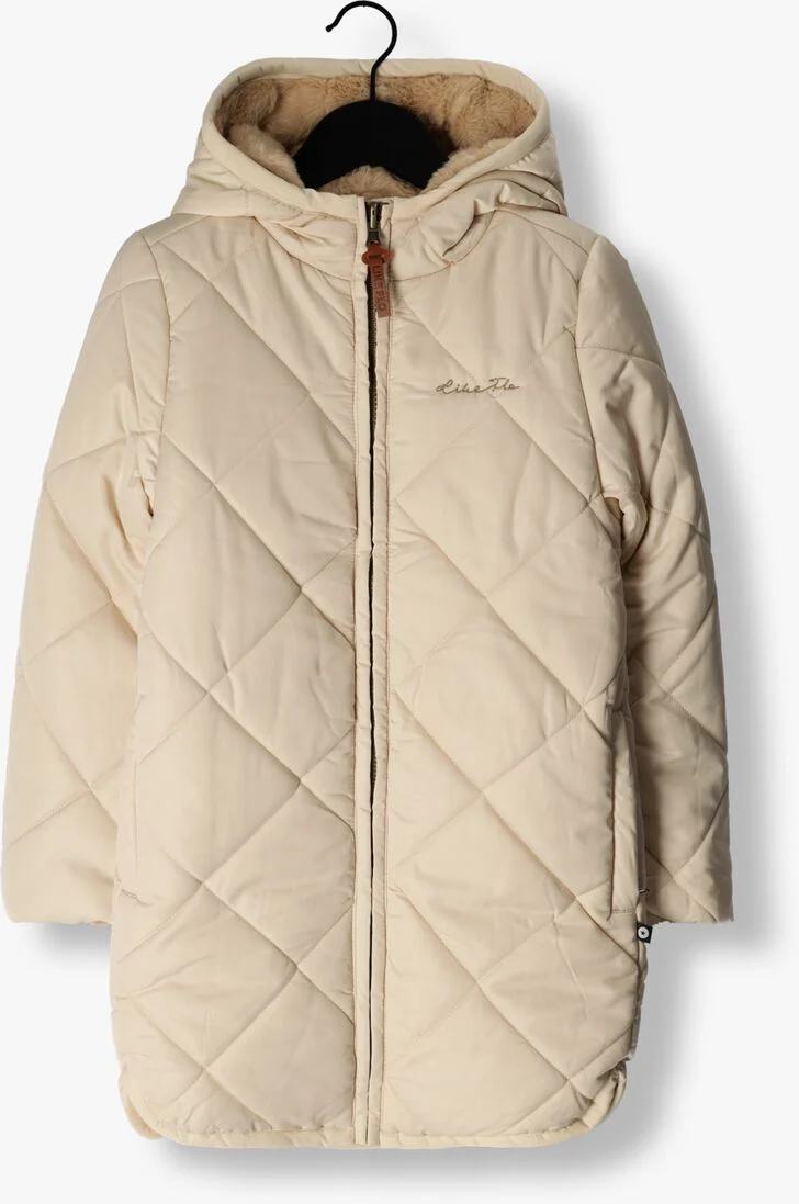 LIKE FLO beige like flo faux fur jas flo girls reversible hooded long jacket fancy quilting
