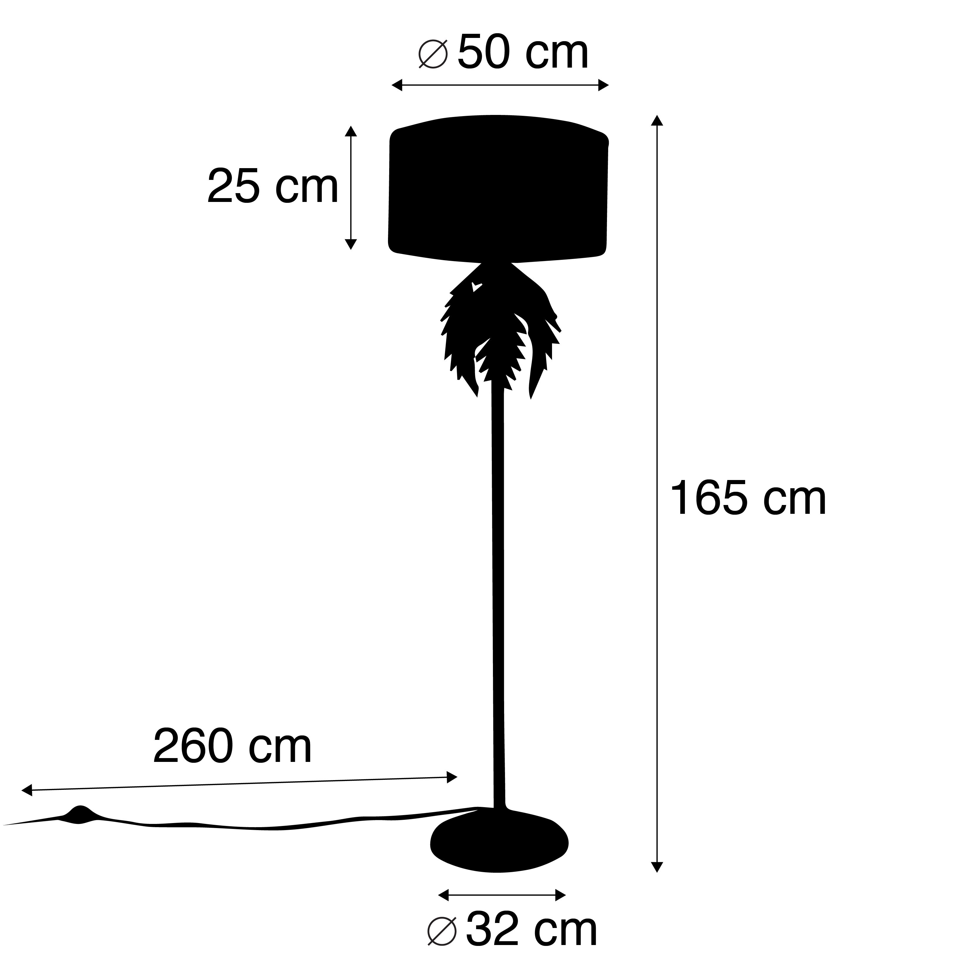 Smart vloerlamp goud 145 cm met kap groen incl. Wifi A60 - Botanica