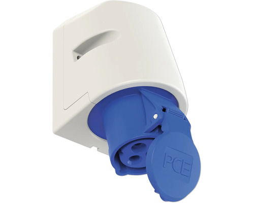 CEE Caravan wandcontactdoos PCE 16A IP44 3-polig blauw/grijs