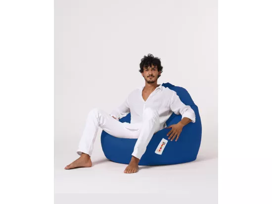Pouf poire bleu Premium XXL
