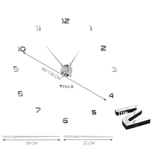 Veggklokke 60-130cm, Stillegående drift, Gjør-det-selv-sett