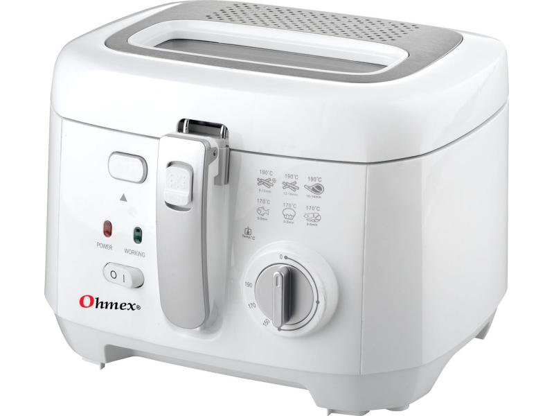 OHMEX Fritteuse FRY 1180 Weiss Ölfritteuse mit herausnehmbarem Behälter