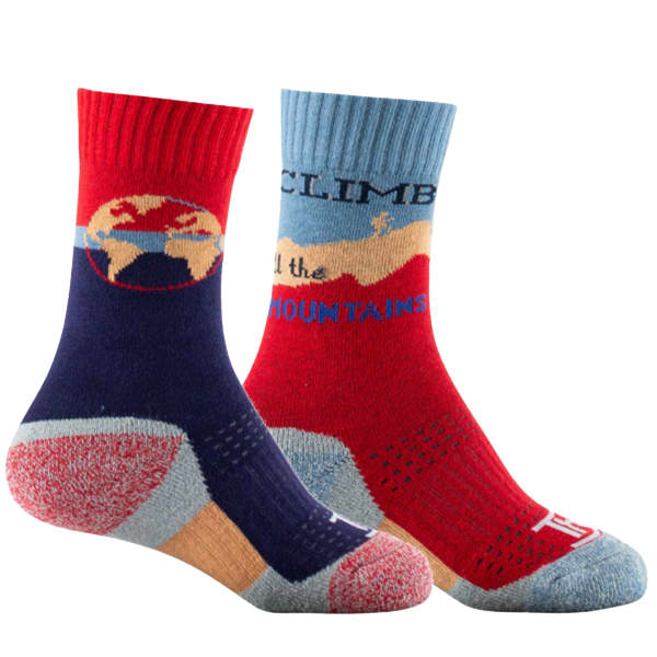 Chaussette randonnée THYO WORLD EXPLORER MID MARINE /ROUGE